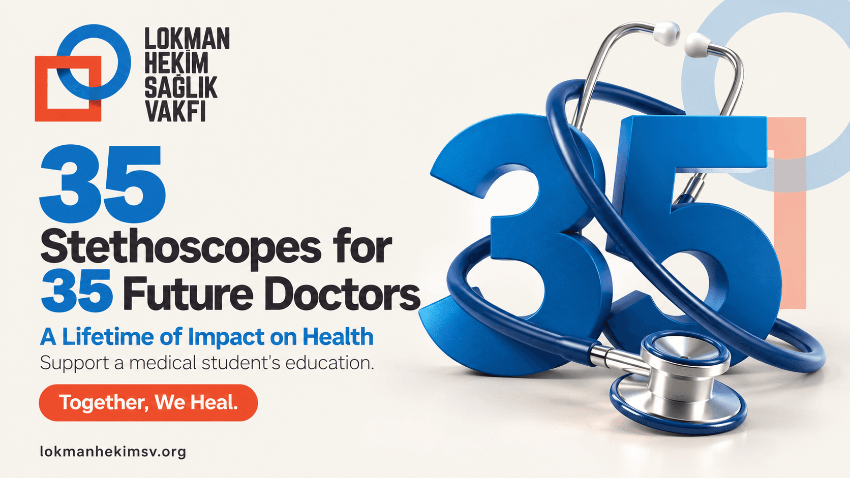 35 Stethoscopes for 35 Future Doctors campaign visual